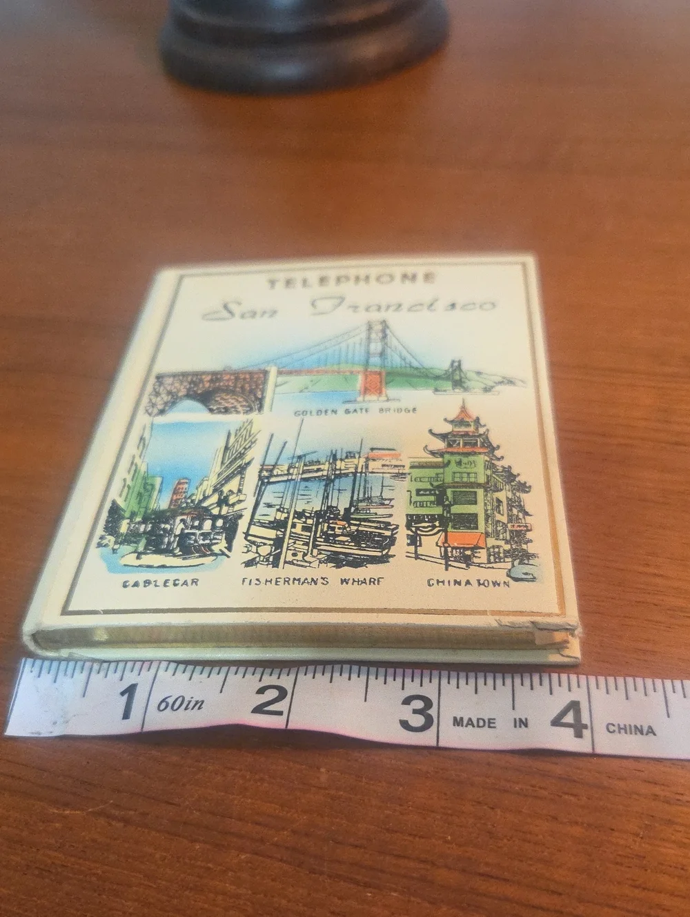 San Francisco Vintage RARE  Telephone Artwork POCKET Phone BOOK - Cream
